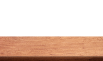 Front view of wooden or wood table PNG transparent.