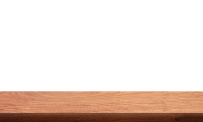 Front view of wooden or wood table PNG transparent.