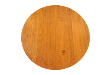 Top view of round wooden table PNG transparent.