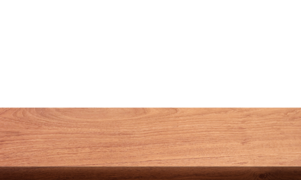 Front view of wooden or wood table PNG transparent.