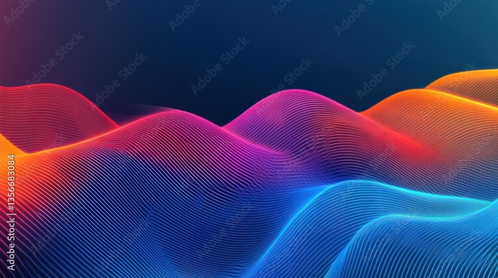 Poster abstract colorful wave background with vibrant gradients and flowing lines.