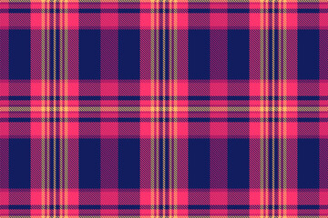 Cowboy check vector textile, rug background fabric seamless. Windowpane plaid tartan pattern texture in blue and red colors.