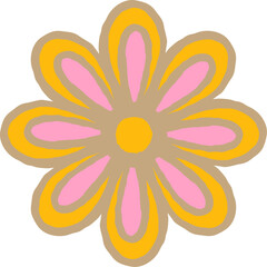 オリエンタルな花のイラスト