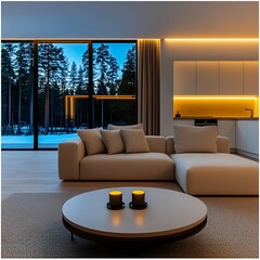 Modern Living Room for Evening Ambiance.