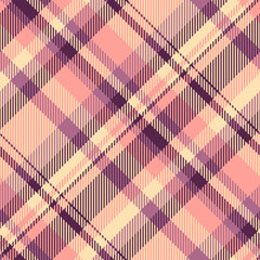 Elegant pastel plaid pattern.  Soft peach, lilac, and cream hues create a sophisticated, modern textile design ideal for fashion, home decor, and branding.