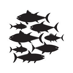 fish on a black background