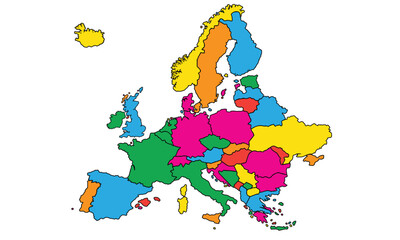 Europe map vector with country borders vector eps.10	