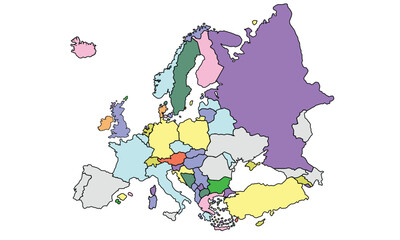 Obraz premium Europe map vector with country borders vector eps.10 