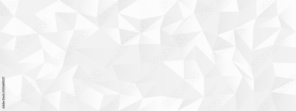 Poster abstract geometric pattern with white polygonal triangles for modern design background.