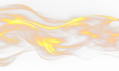 Golden Light Streaks in Motion with a Warm Glow and Luxurious Feel Isolate on Transparent Background, cutout, png
