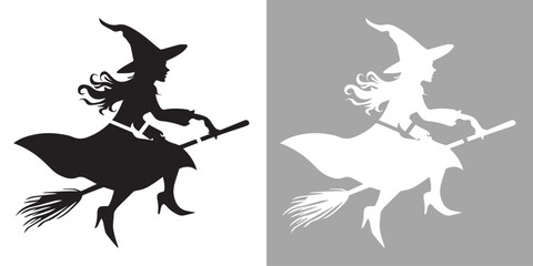 Flying Witch Stencil | Halloween DIY Spray Paint & Laser Cut Template