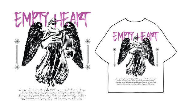 streetwear t shirt design vector illustration, Christian brutalism graphic t-shirt design, urban artwork for clothing design