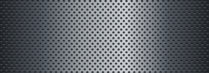 Classic Silver Metal Perforated Background | Vector Illustration