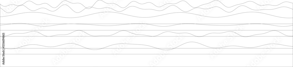 Poster minimalist abstract line art with wavy patterns and geometric lines.