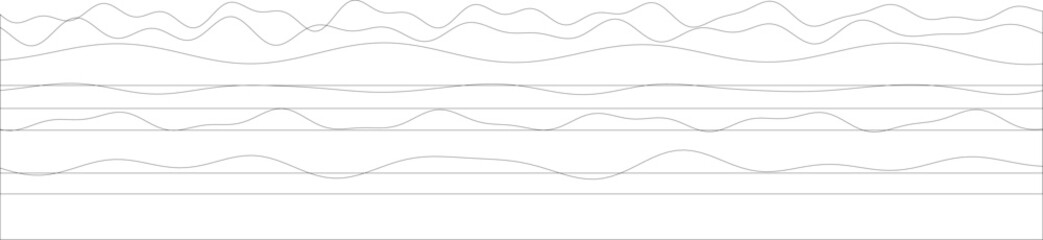 Minimalist abstract line art with wavy patterns and geometric lines.