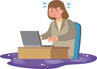 仕事が行き詰って焦る女性