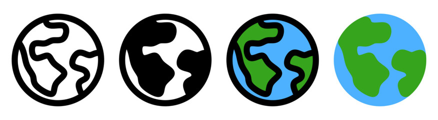 Modern earth icon with simple and stylish design. Ideal for web applications, graphics and global themed designs.
