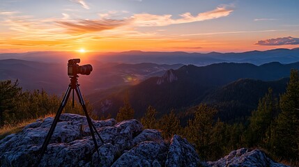 sunset in the mountains
