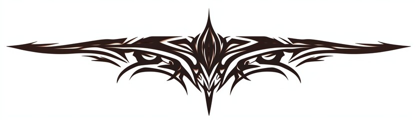 Tribal tattoo design with sharp angles and intricate details.