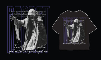 streetwear t shirt design vector illustration, Christian brutalism graphic t-shirt design, urban artwork for clothing design