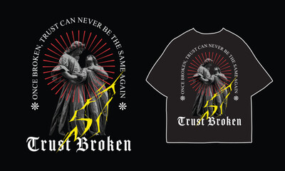 streetwear t shirt design vector illustration, Christian brutalism graphic t-shirt design, urban artwork for clothing design © Tgarbach