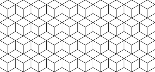 Cube seamless pattern, geometric line design, cube texture