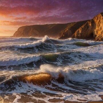 sunset over the sea