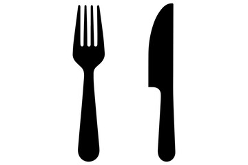 Fork, knife, plate and spoon icon silhouette vector illustration
