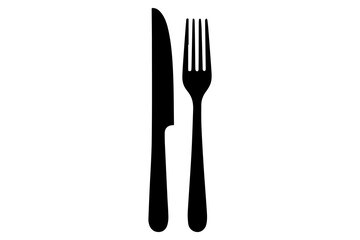 Fork, knife, plate and spoon icon silhouette vector illustration
