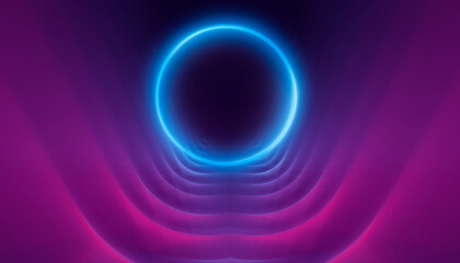 Dark abstract background with neon light, blurred lines, studio scene