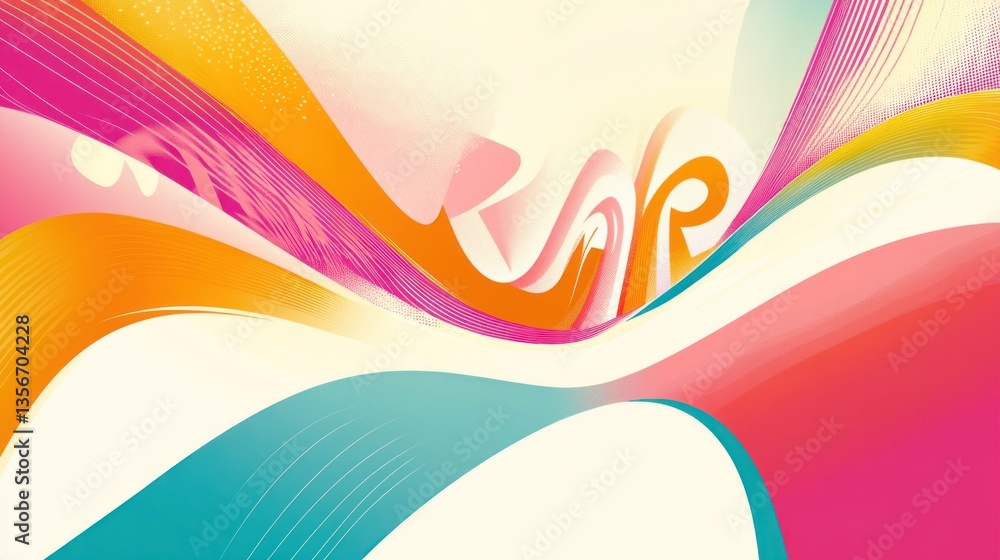 Poster abstract colorful wave background with vibrant swirls and flowing lines.