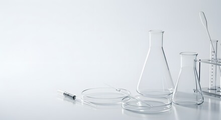Laboratory equipment on a table in a laboratory. Science. Experimentation. Analysis