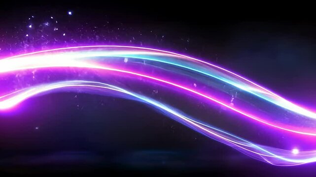 Abstract Neon Wave: Glowing Purple and Blue Energy