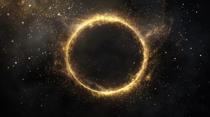 Obraz premium Golden ring of cosmic dust in space