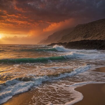 sunset on the beach