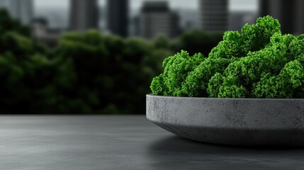 Urban greenery in a concrete bowl