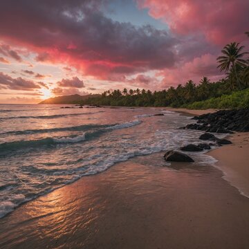 sunset on the beach