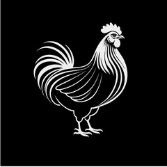Elegant Minimalist Hen Vector Illustration Logo