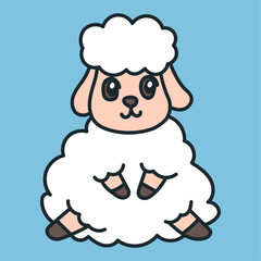 Cute Sheep Cartoon Vector