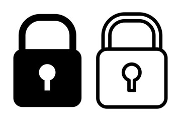 Vector illustration of Lock icon set isolated on transparent background