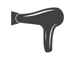 Hair dryer Line Icon vector fashion hairdryer of hairdresser to blow-dry and electric hair-dryer blower illustration. Barber styling appliance. Silhouette hair dryer black color.