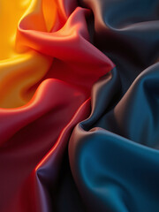 Fototapeta premium A colorful piece of fabric with a red stripe