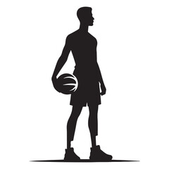Swift Basketball Player silhouette, making a fast break - Basketball illustration - Minimalist Basketball vector - Speed on the court

