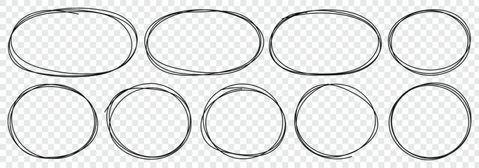 Hand drawn circle line sketch set. Vector circular scribble doodle round circles for message note mark design element. Doodle round circles for message note mark design element. Free pencil round line