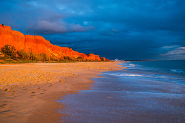 Falesia Beach in Albufeira. Orange Sand and Cliff Views Along Portugal’s Coastline