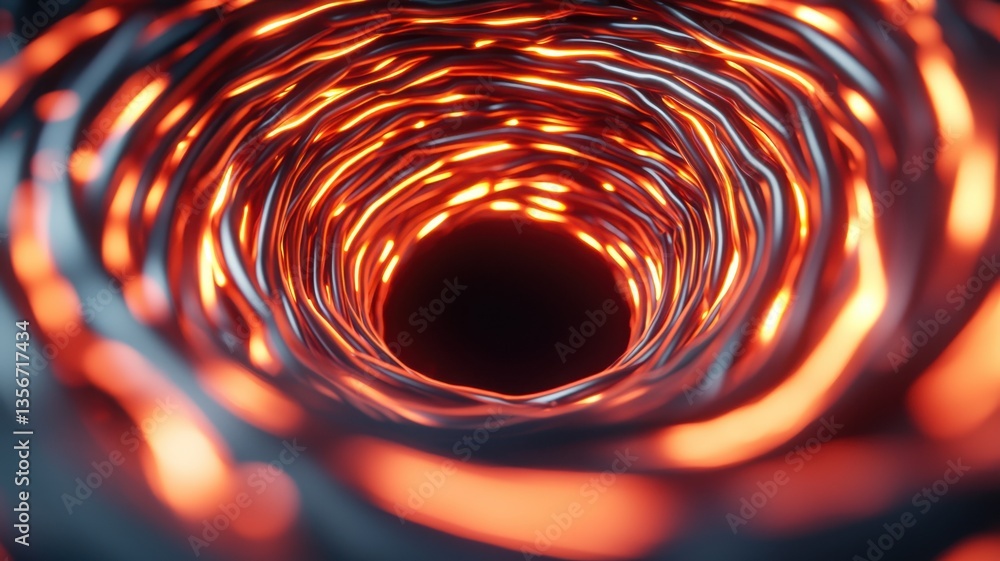 Aufkleber swirling 3d neon lights in of abstract background create a mesmerizing vortex tunnel, evoking red im