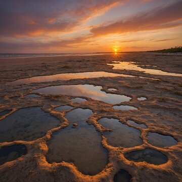 sunset on the beach