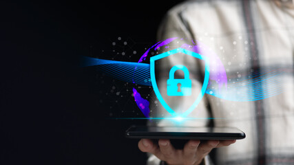 Data protection concept and secure internet security access ,cyber security technology ,Login to...