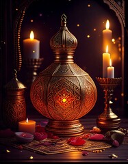 Crafty candle lights and traditional Ramadan  ornaments