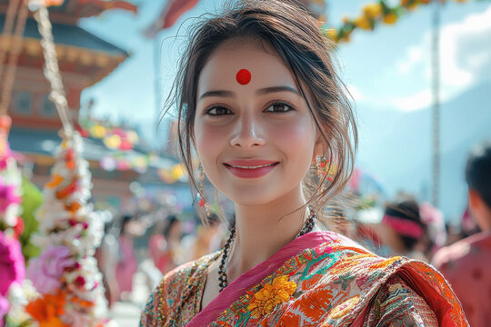 young nepali hinduism woman